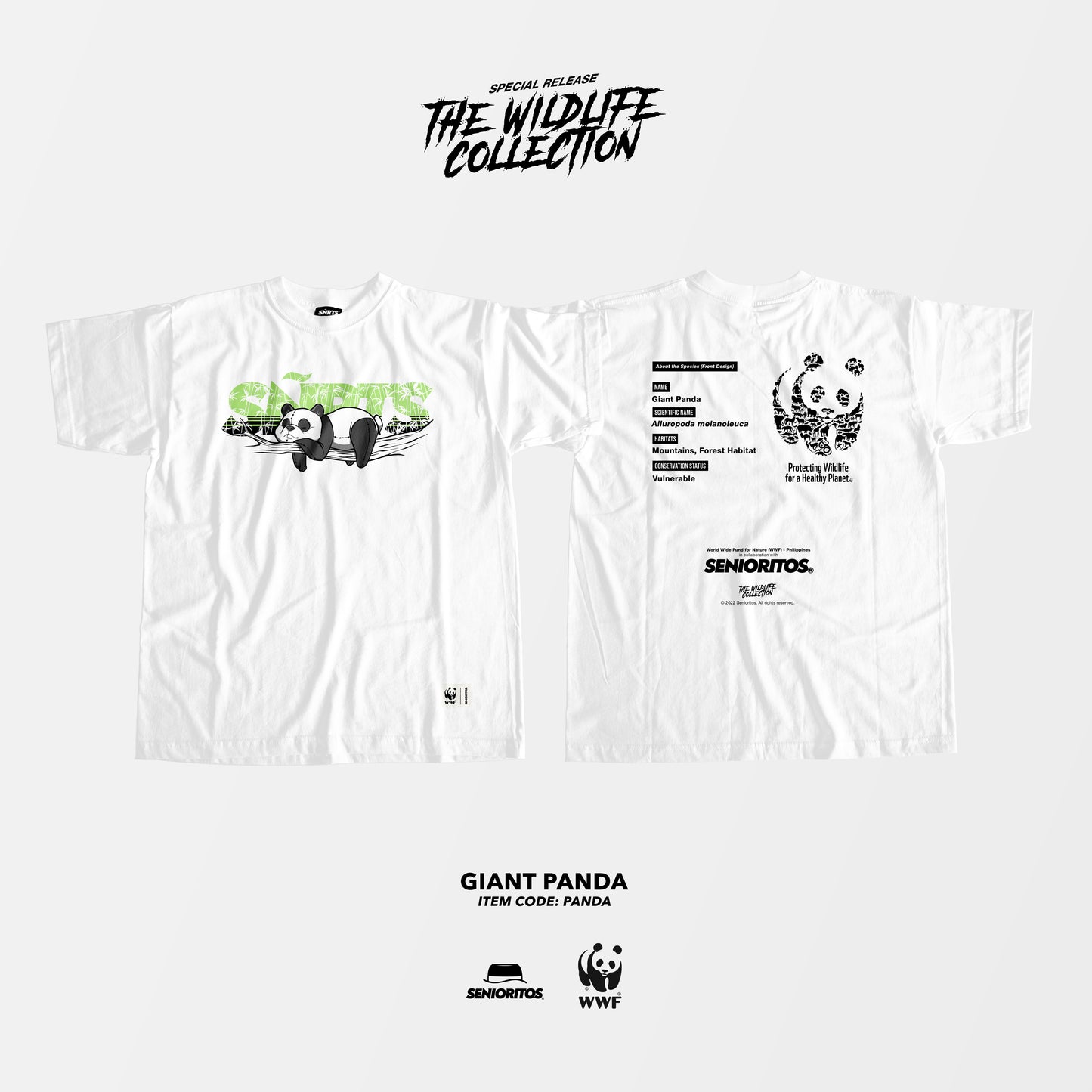 GIANT PANDA TEE | WHITE (WWF® x SENIORITOS® COLLABORATION)