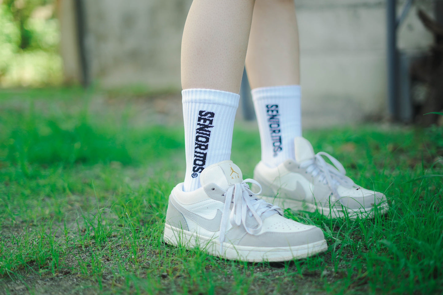 ATHLEISURE — SEMI CREW KNITTED SPORT SOCKS 01 | WHITE