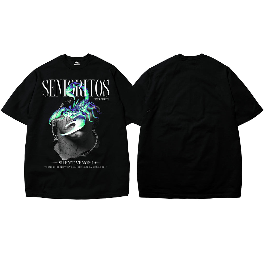 SILENT VENOM (SCORPION) TEE | BLACK