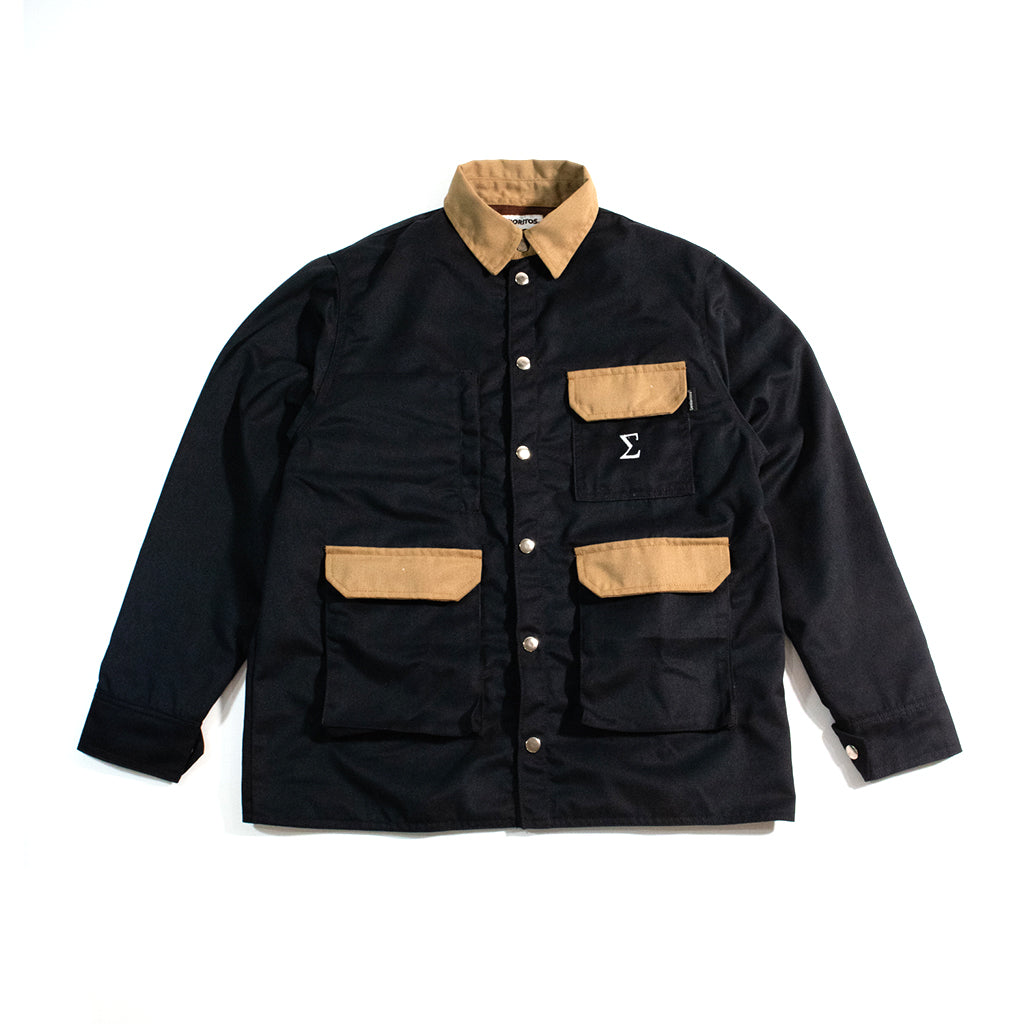 SIGMA SNAP BUTTON DOWN COLLARED JACKET 01 | BLACK