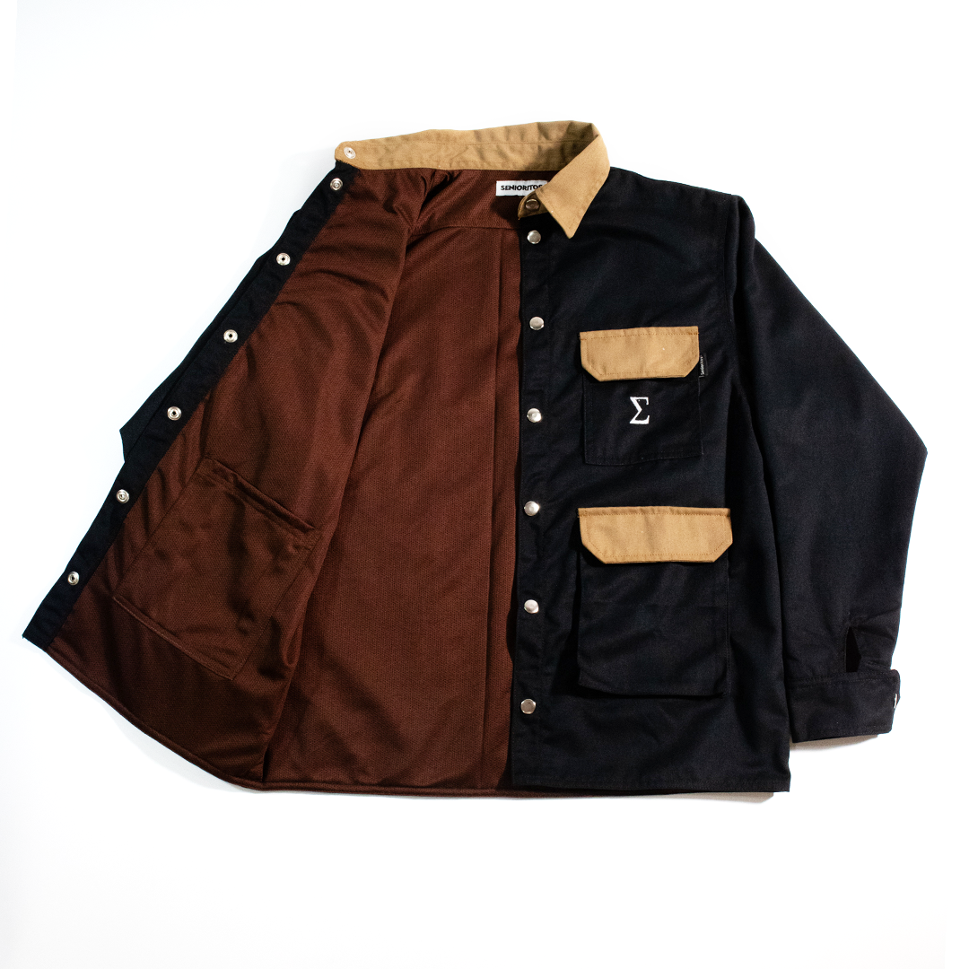 SIGMA SNAP BUTTON DOWN COLLARED JACKET 01 | BLACK