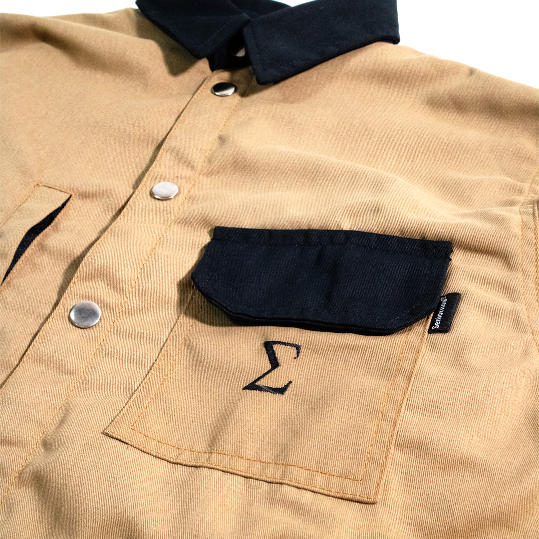 SIGMA SNAP BUTTON DOWN COLLARED JACKET 01 | KHAKI