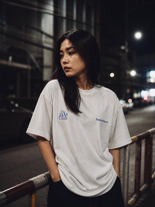 3AM CLUB BOXY TEE | CLEAR WHITE