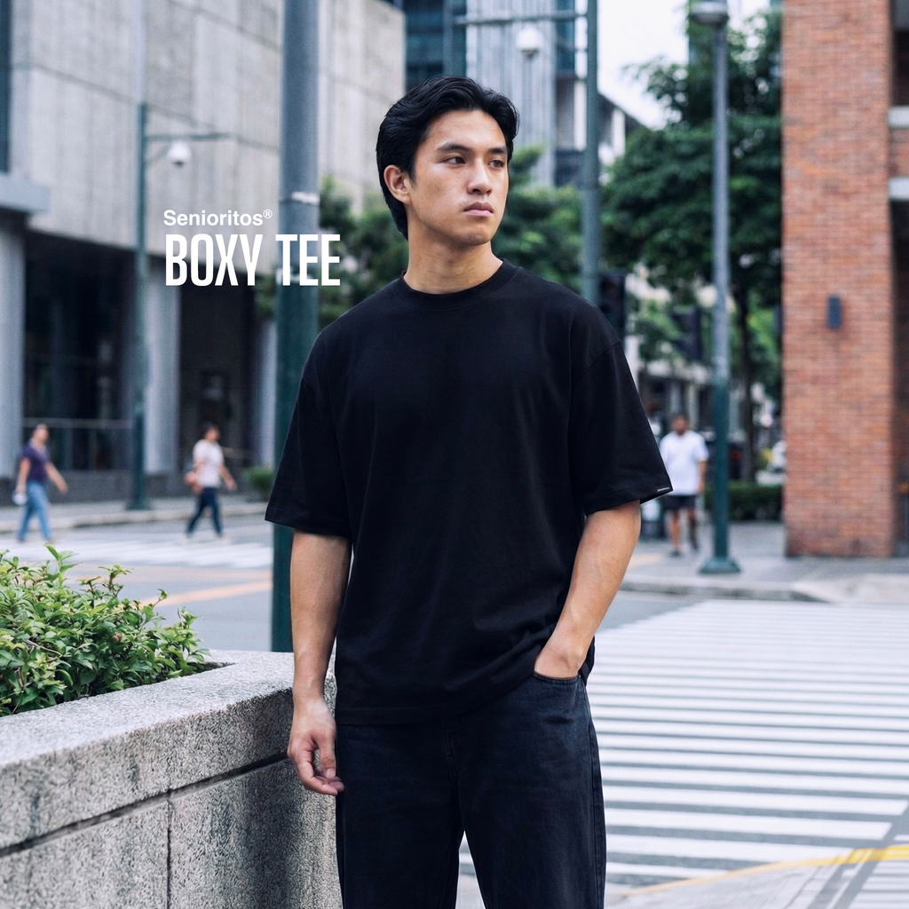 BOXY PLAIN TEE | BLACK