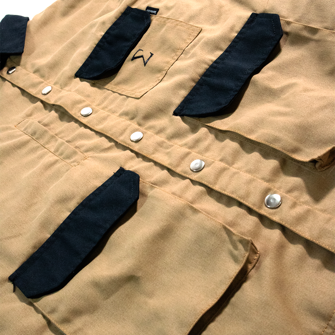 SIGMA SNAP BUTTON DOWN COLLARED JACKET 01 | KHAKI