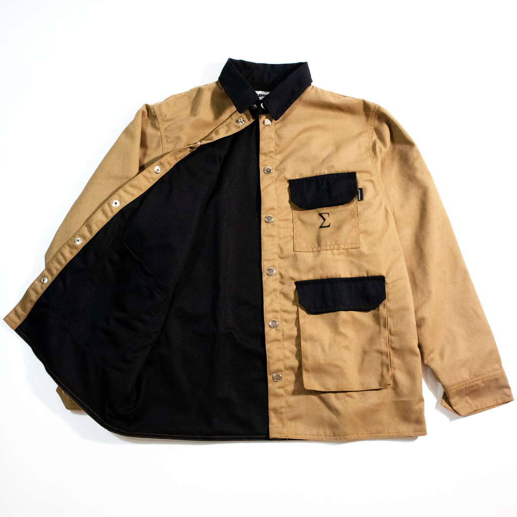 SIGMA SNAP BUTTON DOWN COLLARED JACKET 01 | KHAKI