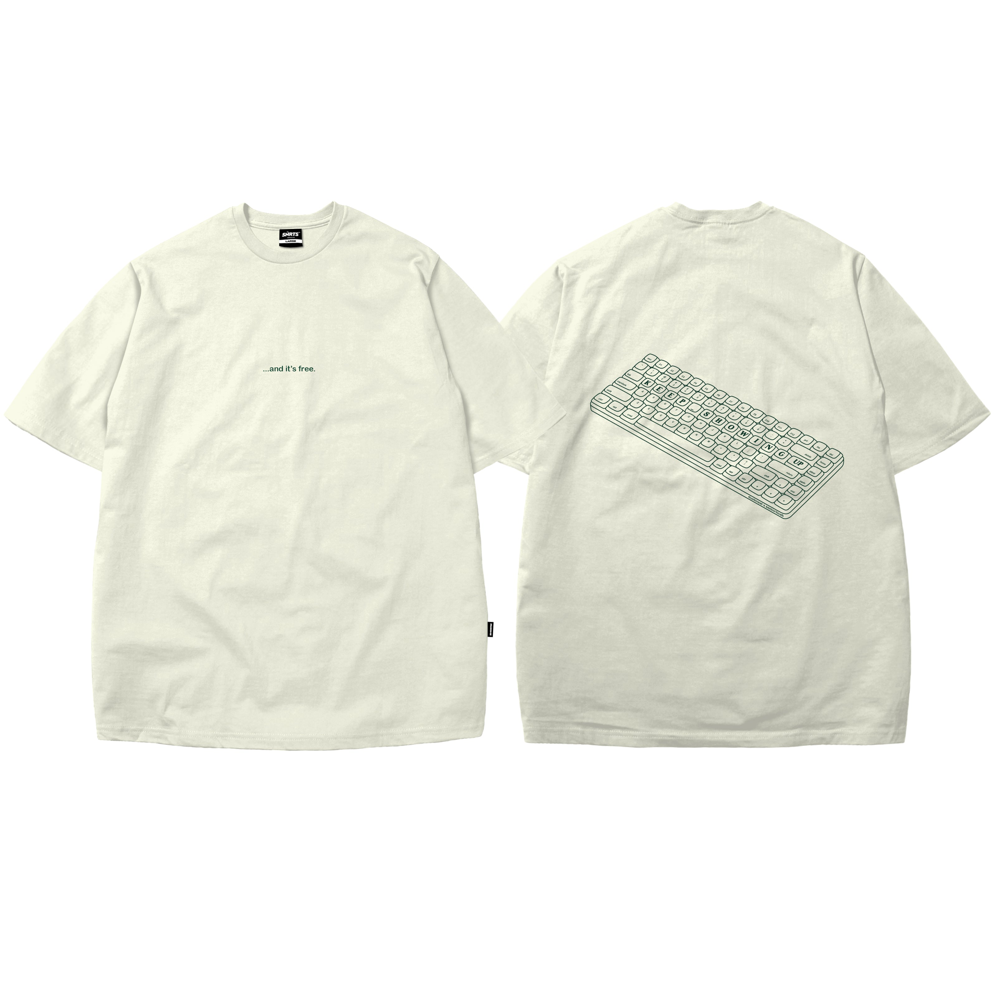 KEEP SHOWING UP REGULAR TEE | CREAM | DUEKNEELxSENIORITOS® COLLABORATION