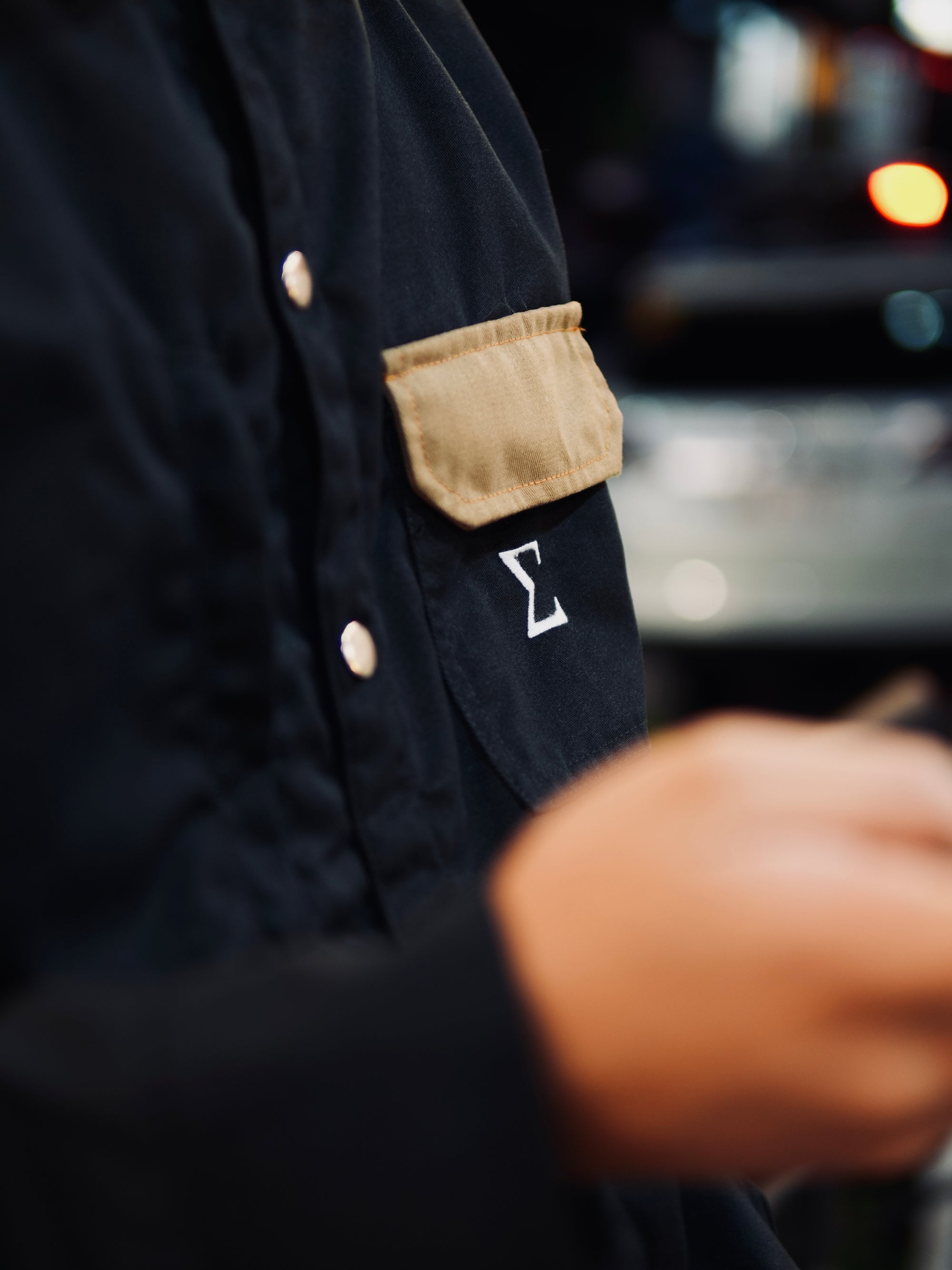 SIGMA SNAP BUTTON DOWN COLLARED JACKET 01 | BLACK