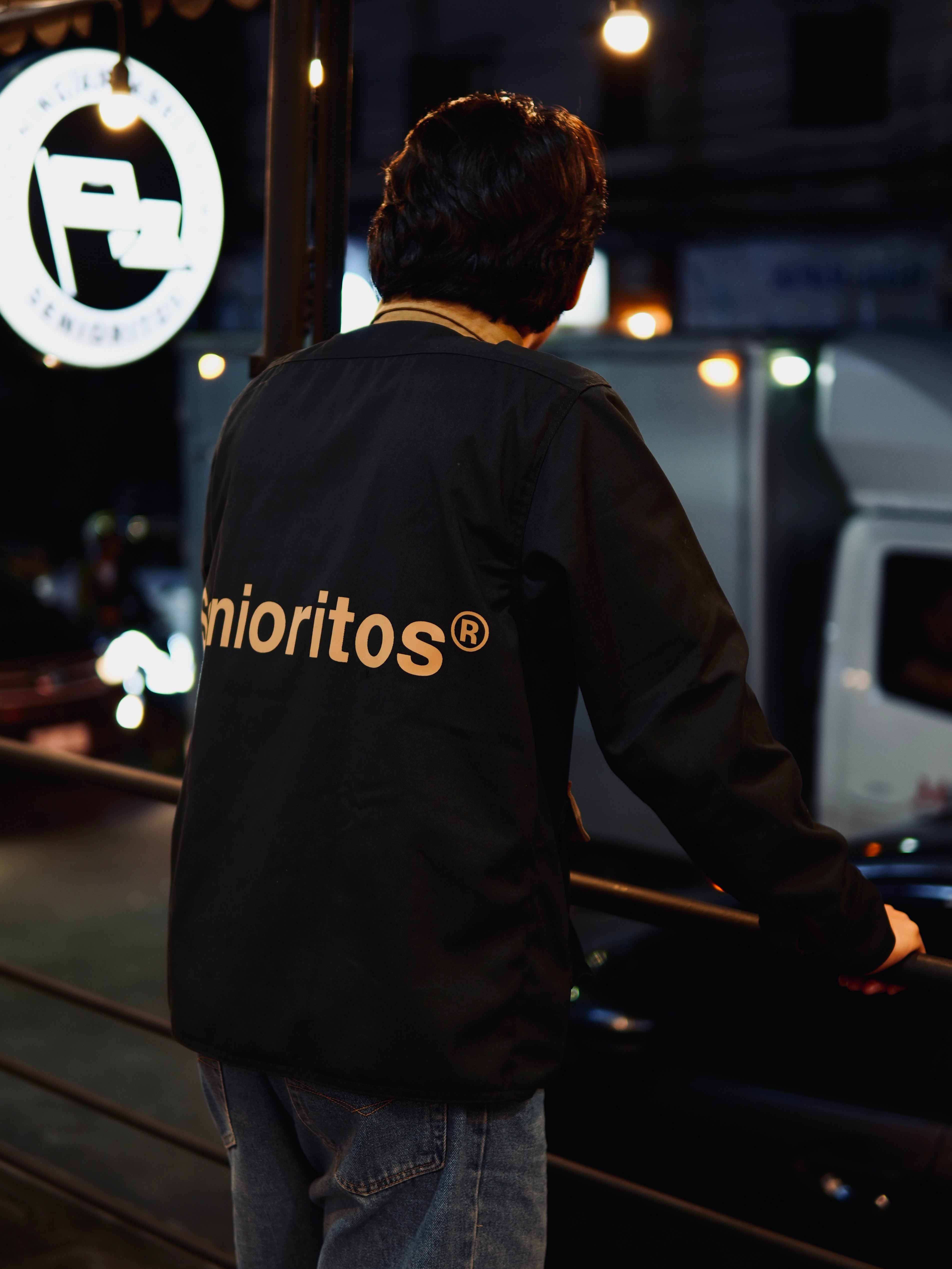 SIGMA SNAP BUTTON DOWN COLLARED JACKET 01 | BLACK