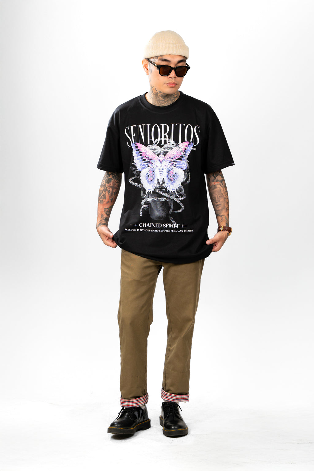 CHAINED SPIRIT (BUTTERFLY) TEE | BLACK