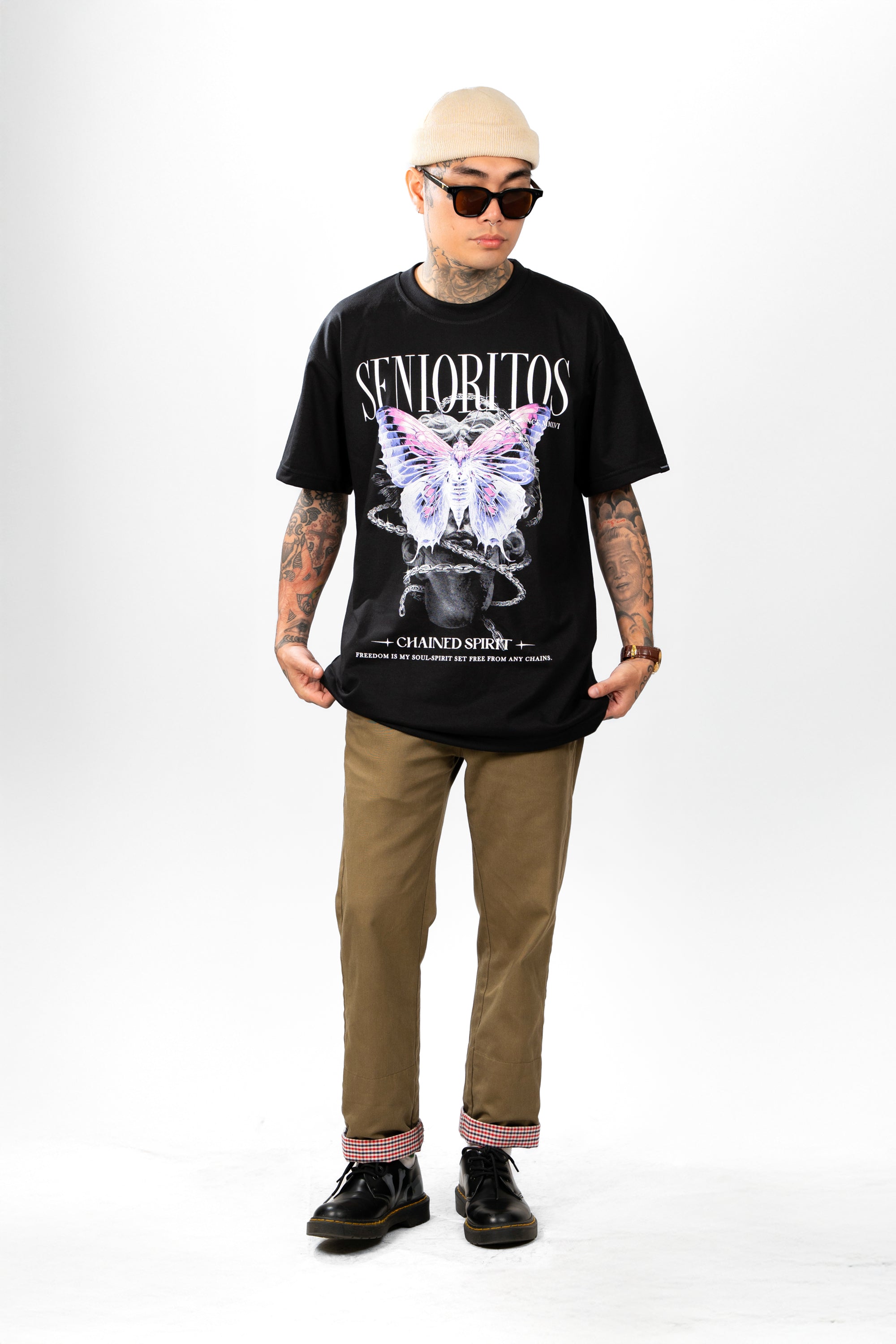 CHAINED SPIRIT (BUTTERFLY) TEE | BLACK