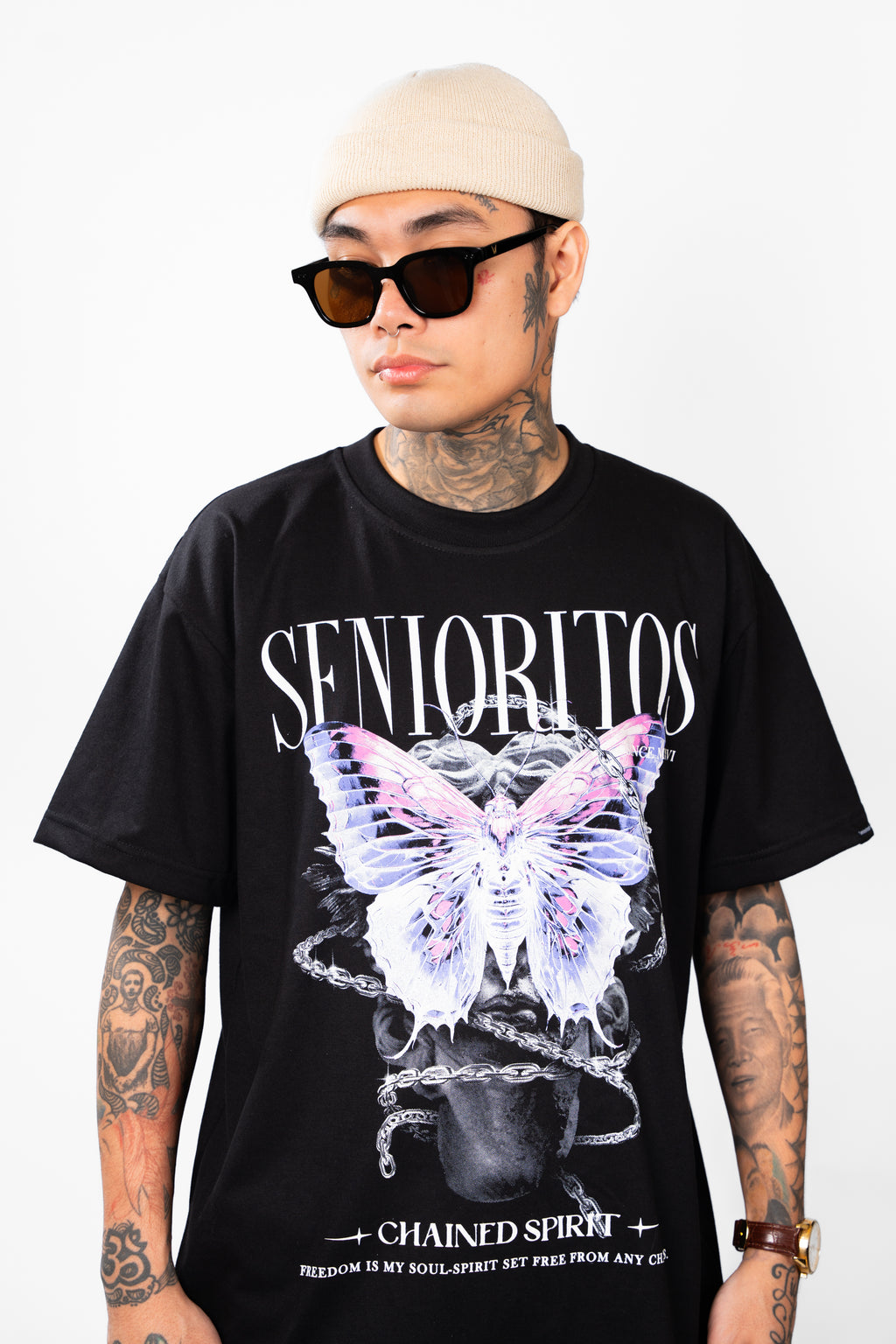 CHAINED SPIRIT (BUTTERFLY) TEE | BLACK