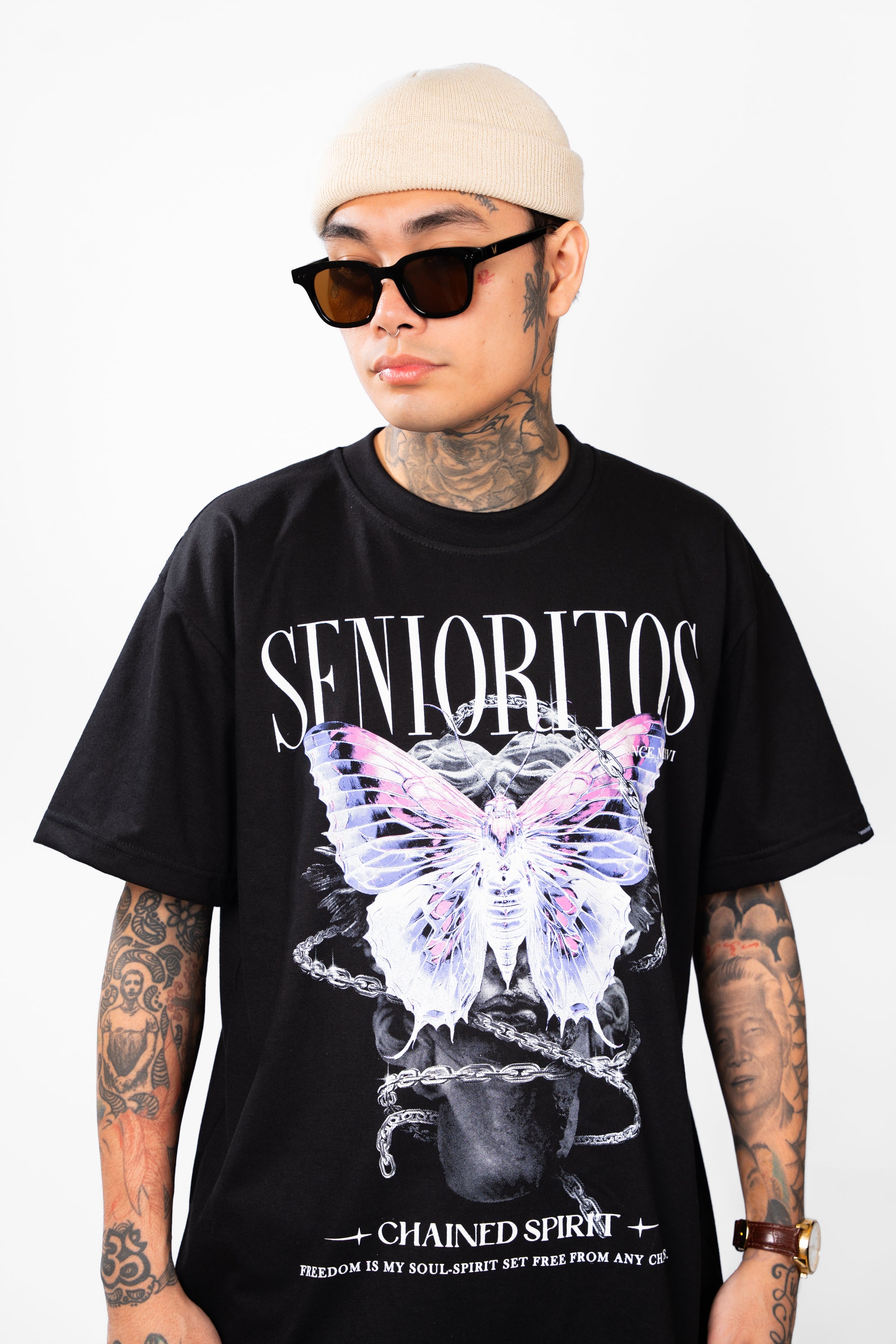 CHAINED SPIRIT (BUTTERFLY) TEE | BLACK