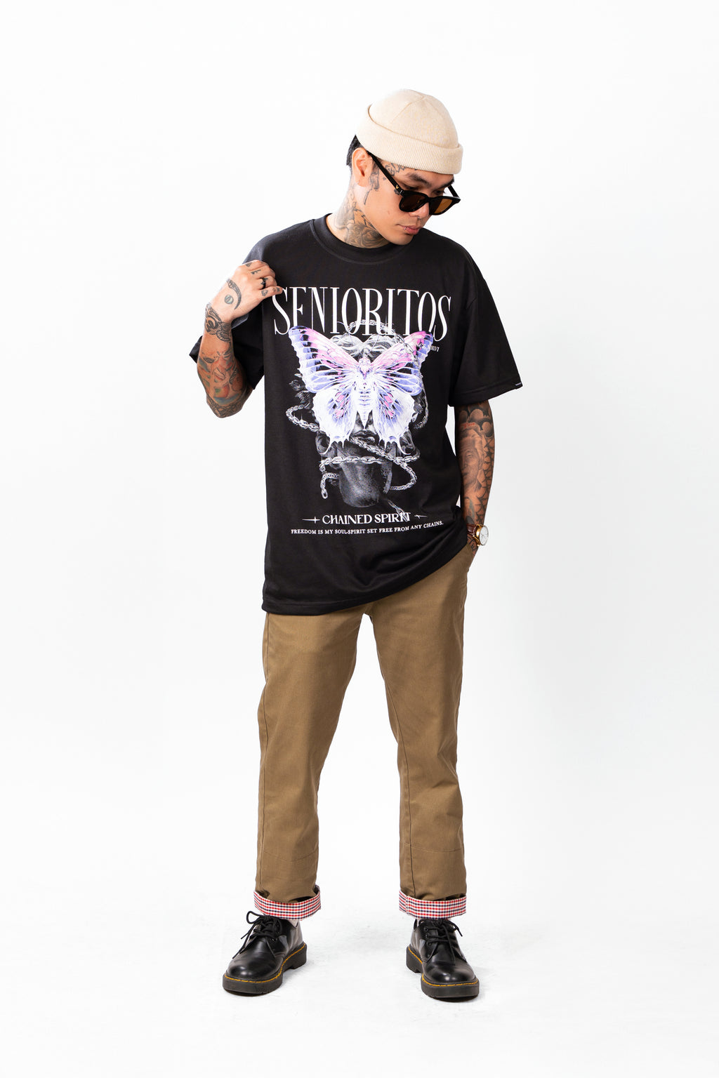 CHAINED SPIRIT (BUTTERFLY) TEE | BLACK