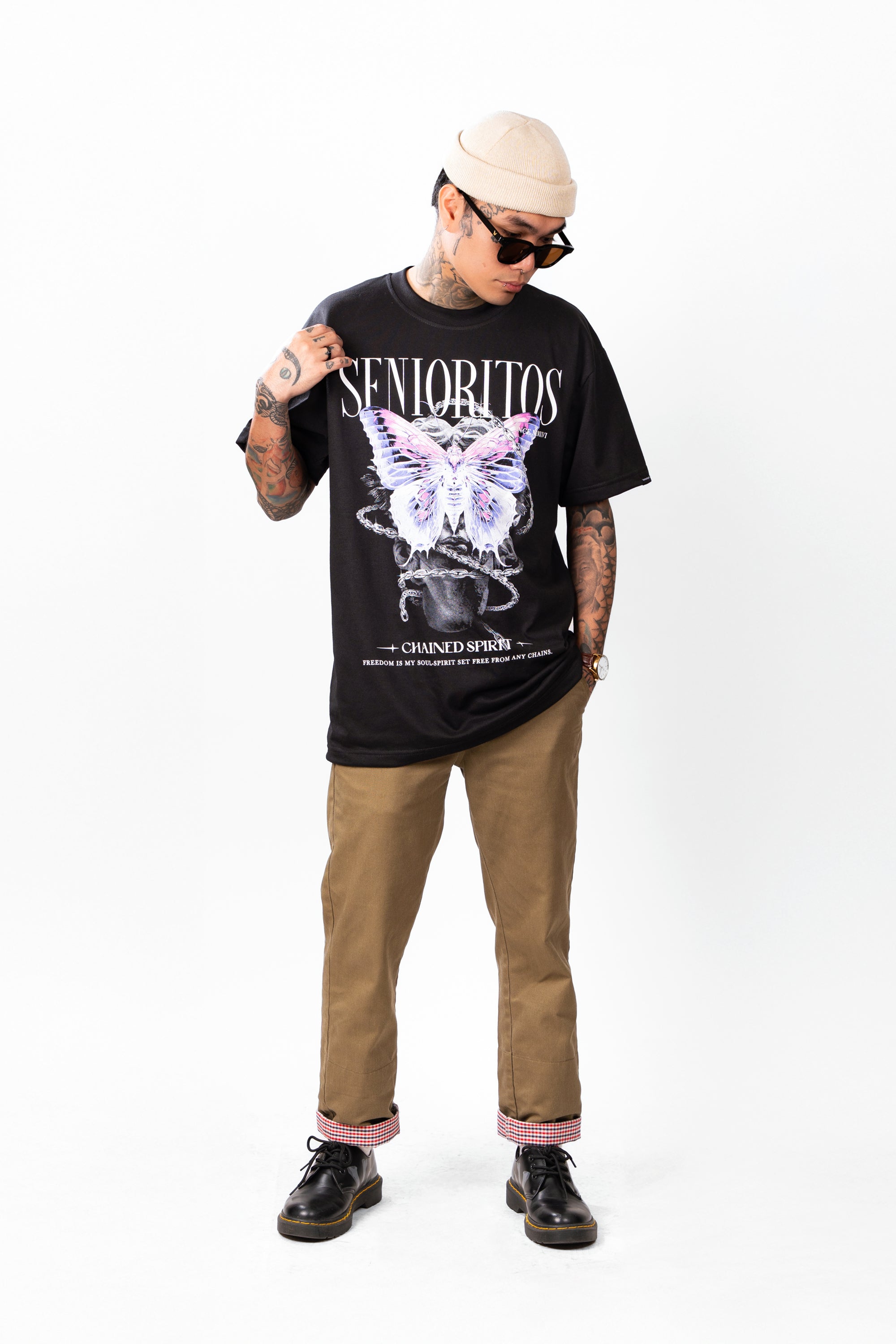 CHAINED SPIRIT (BUTTERFLY) TEE | BLACK