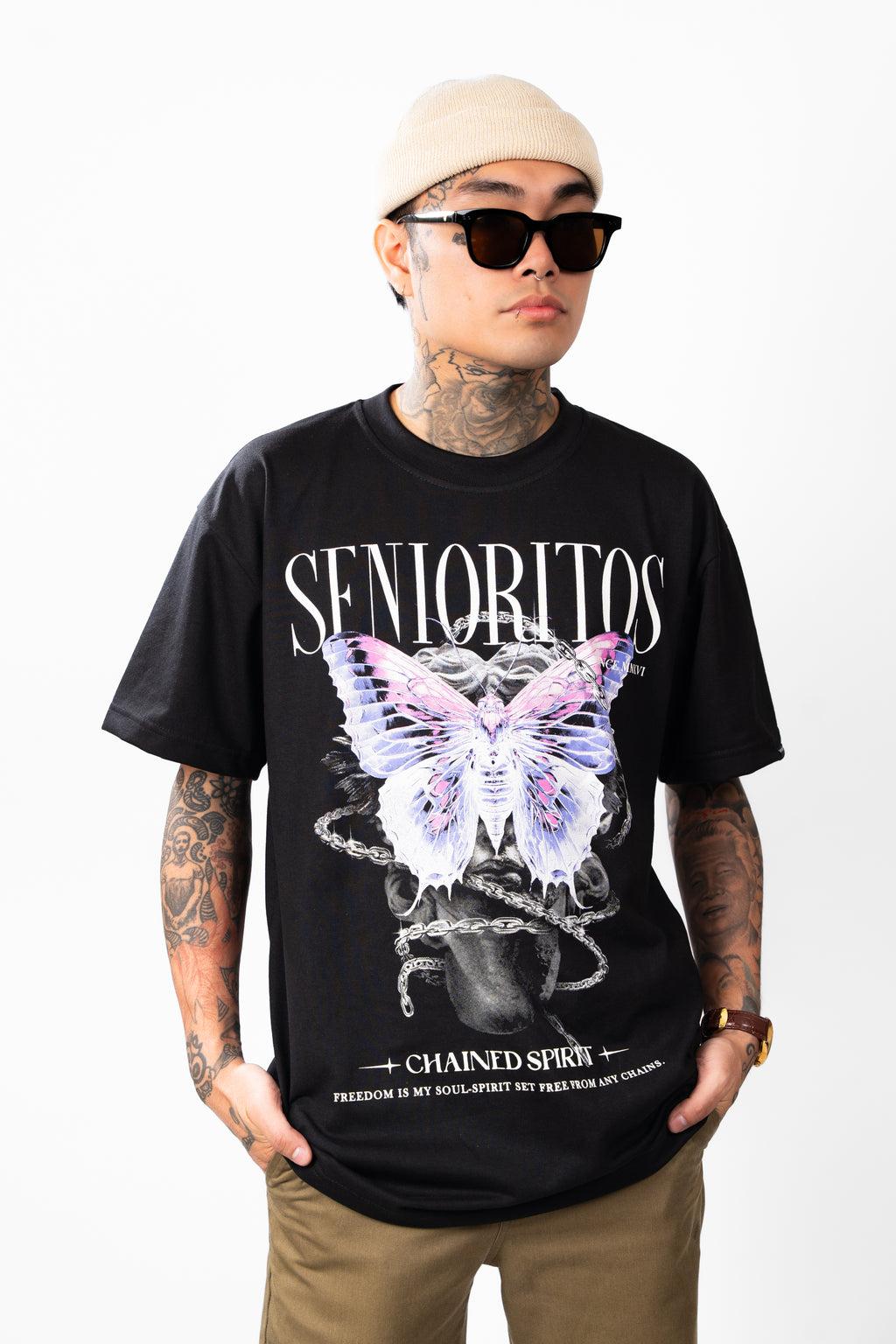 CHAINED SPIRIT (BUTTERFLY) TEE | BLACK