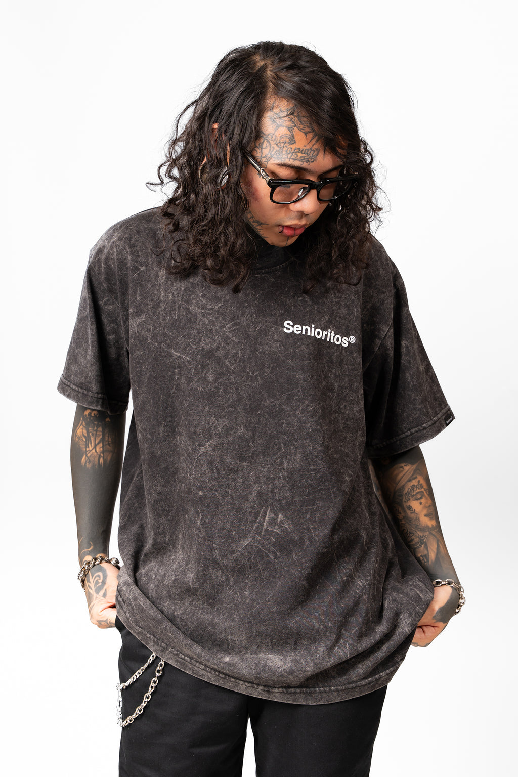 HELVETICA ACID OVERSIZED TEE | BLACK