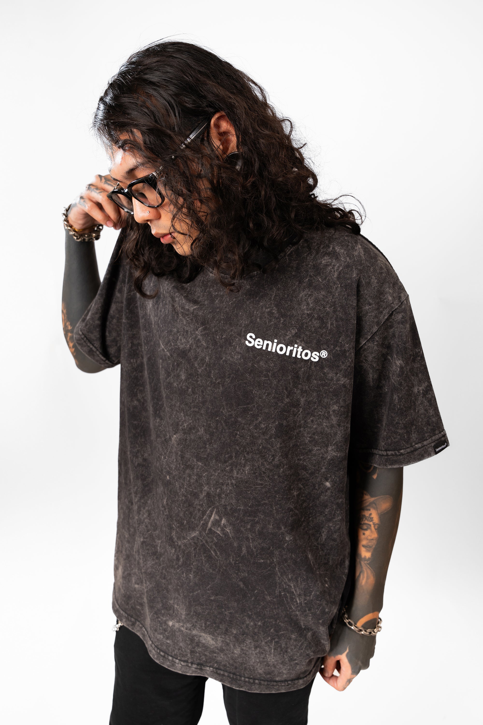 HELVETICA ACID OVERSIZED TEE | BLACK