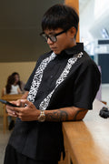 CALLIGRAFFITI BUTTON DOWN POLO 01 | MATTE BLACK