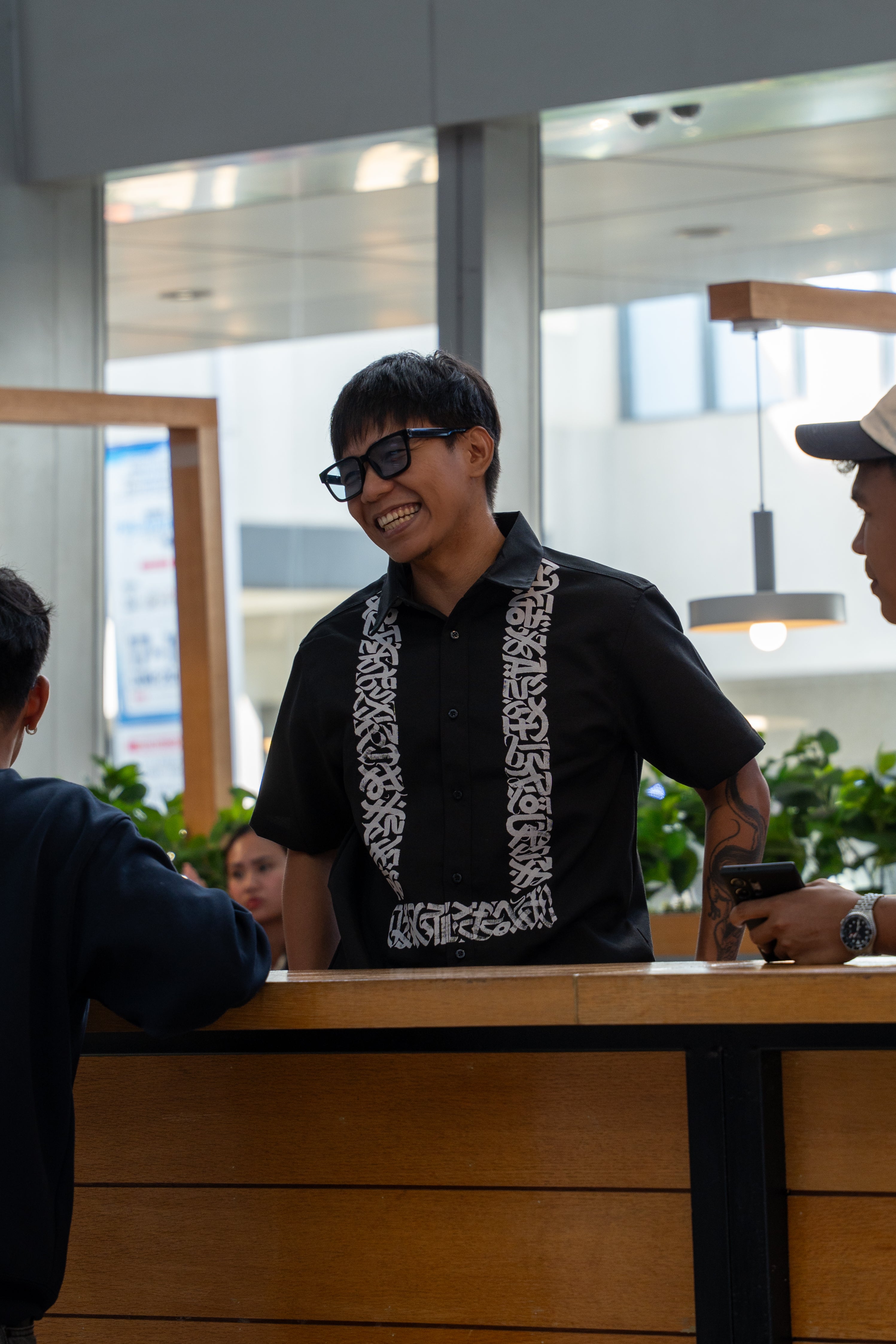 CALLIGRAFFITI BUTTON DOWN POLO 01 | MATTE BLACK