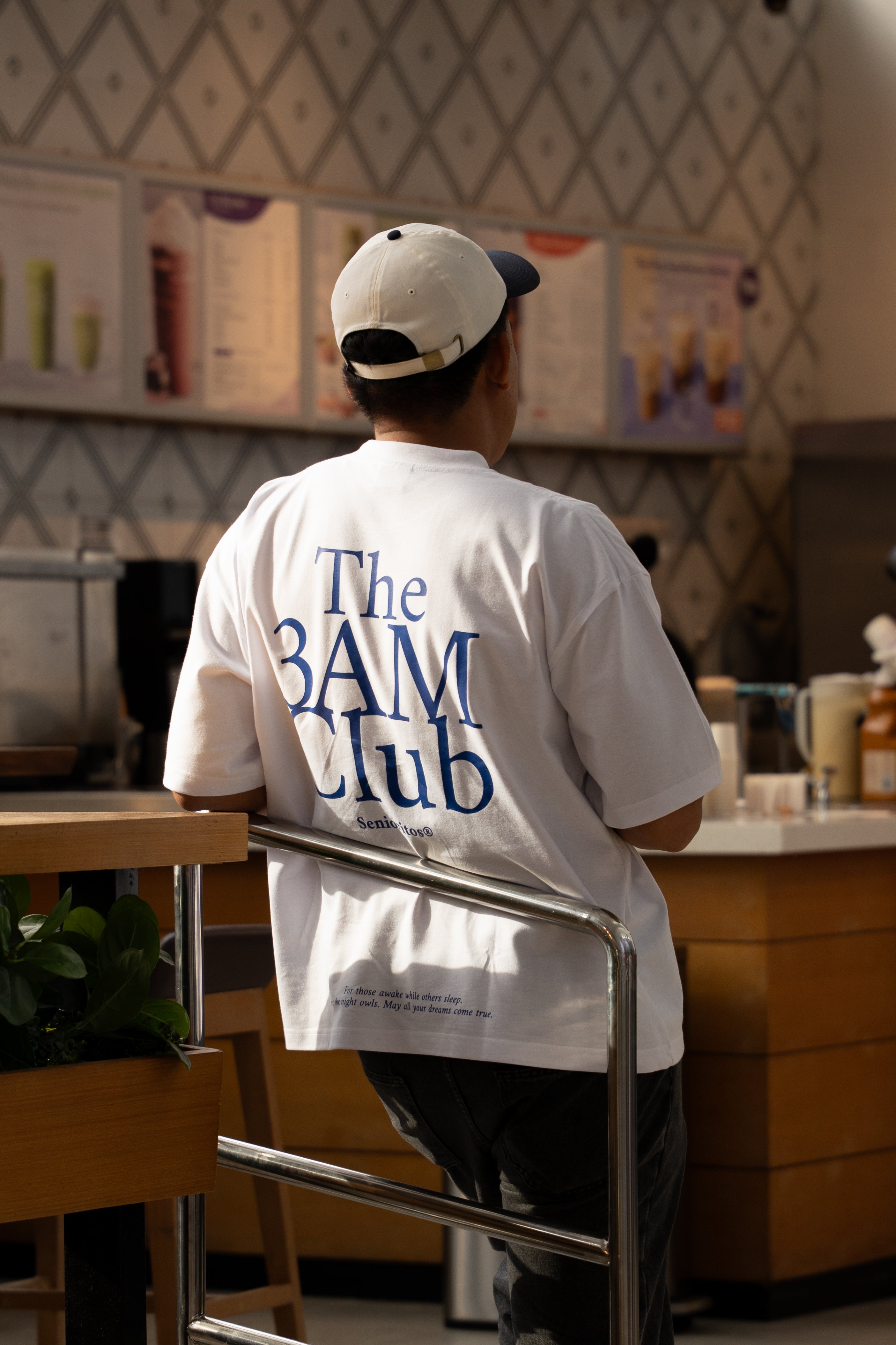 3AM CLUB BOXY TEE | CLEAR WHITE