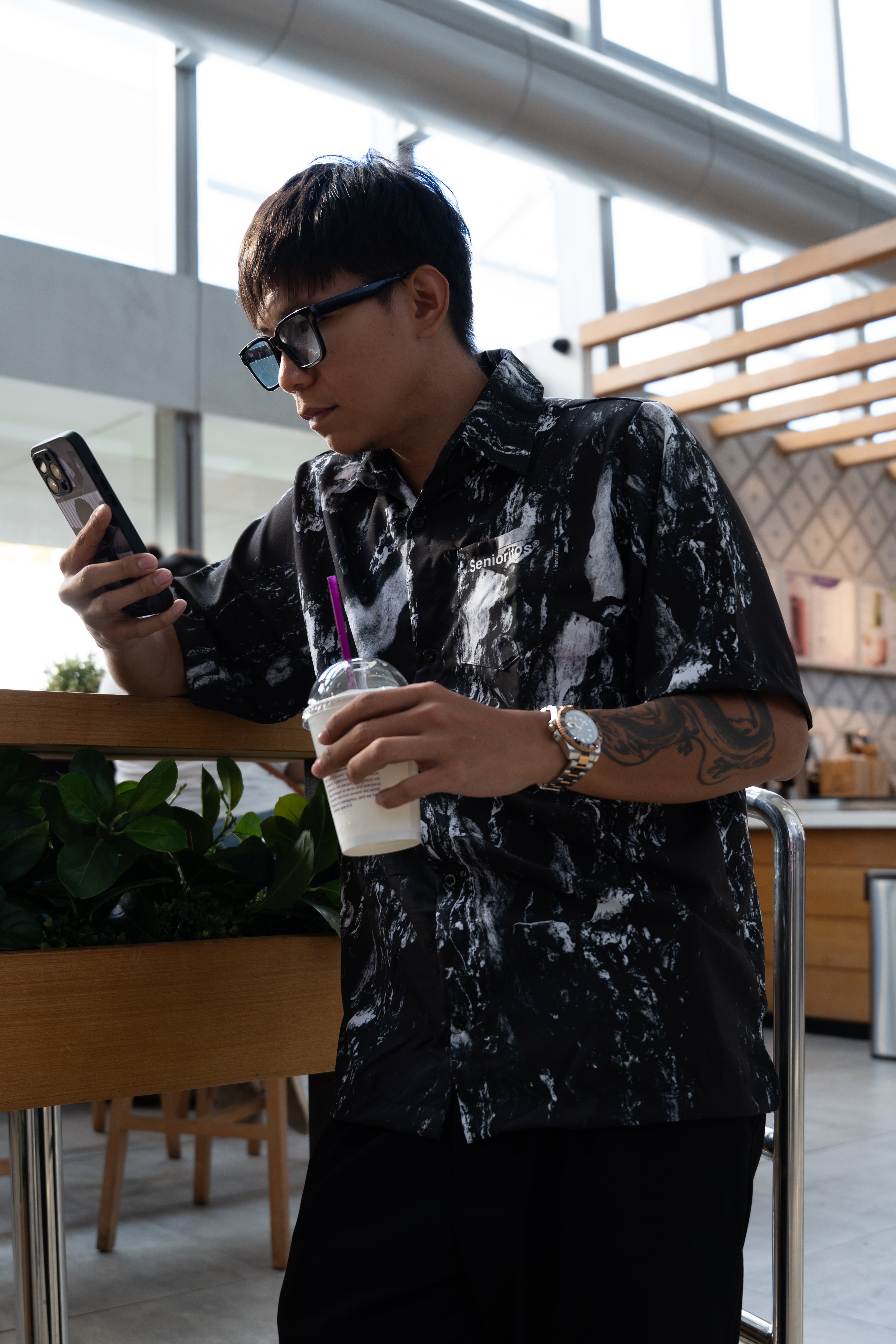 BENGUET BUTTON DOWN POLO | NOIR CHARCOAL