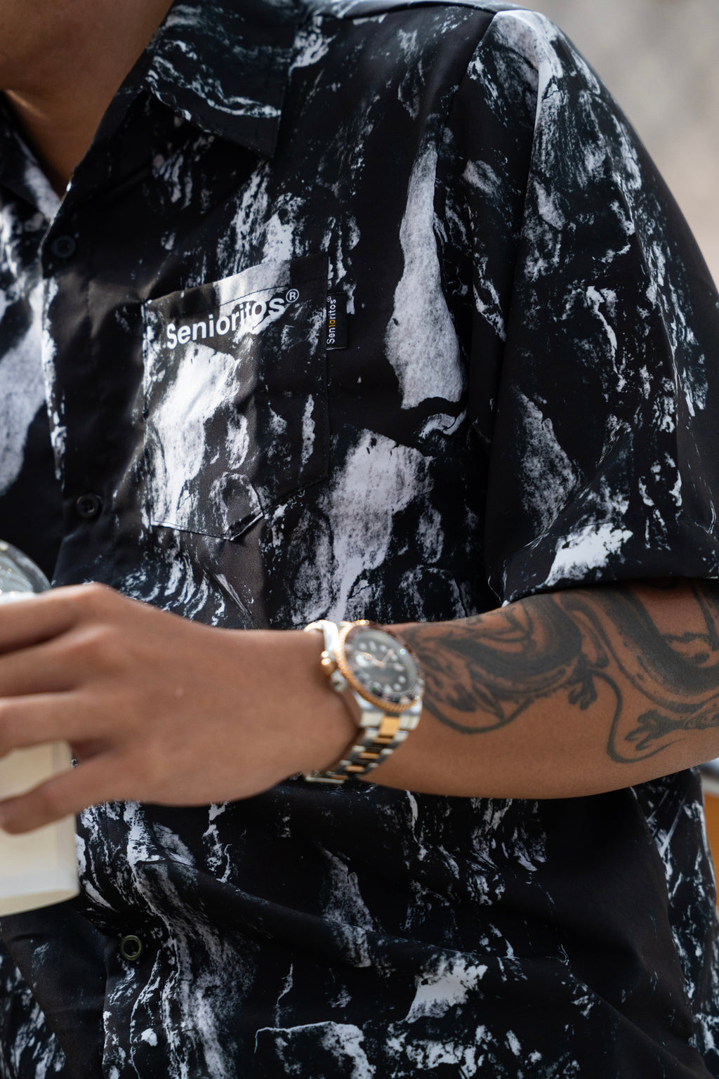 BENGUET BUTTON DOWN POLO | NOIR CHARCOAL