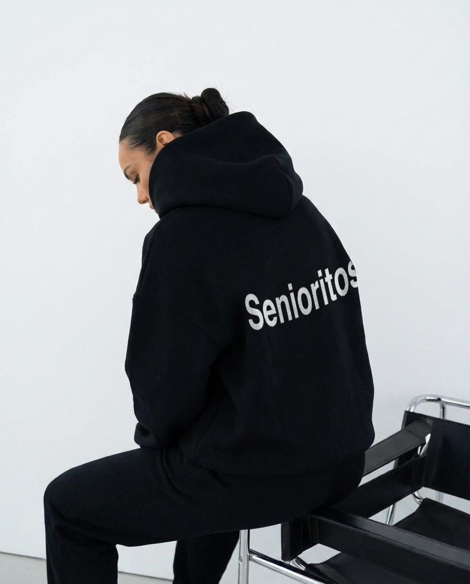 HELVETICA OVERSIZED HOODIE | BLACK